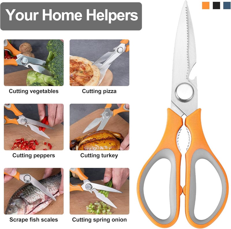 KITNATS 3-Pack Kitchen Shears Heavy Duty All Purpose Stainless Steel Scissors Dishwasher Safe Cooking for Meat, Chicken, Fish, Vegetable - Image 4